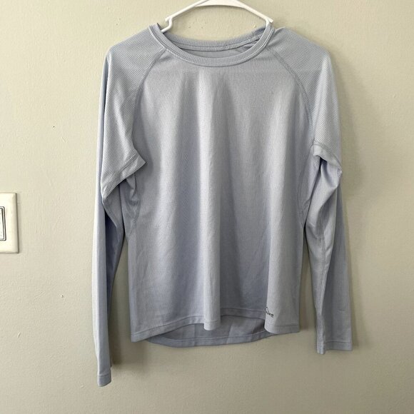 Eddie Bauer light blue thermal long sleeved shirt lightweight women size medium - Picture 1 of 6